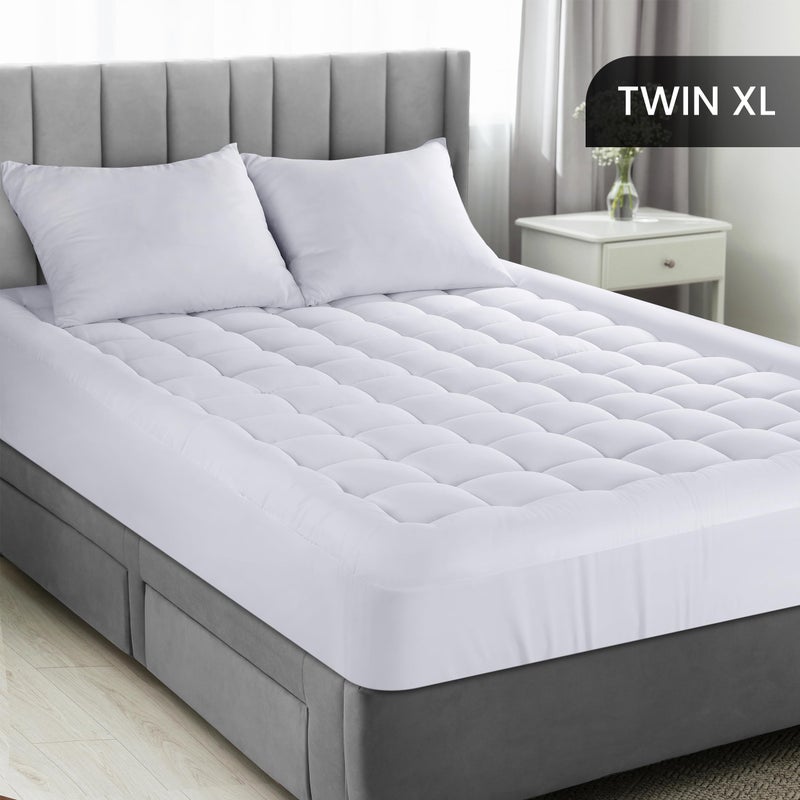 Utopia Bedding Twin XL Mattress Pad, Quilted Fitted Premium Mattress Protector, Deep Pocket Cover Stretches up to 16 Inches, Fluffy Pillow Topper (39x80 Inches, White) - Image 2