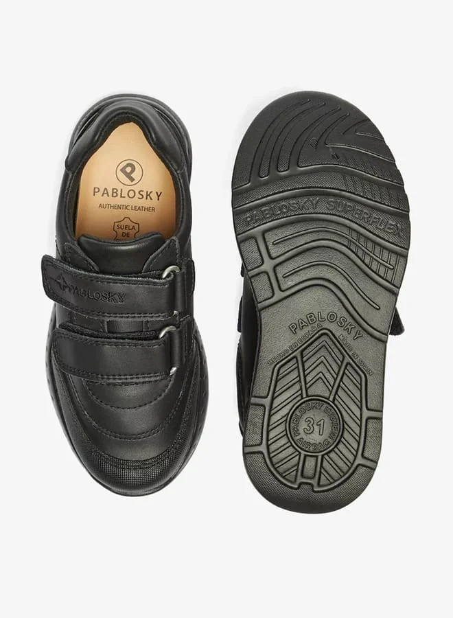 بابلوسكي Boys School Shoes with Hook and Loop Closure