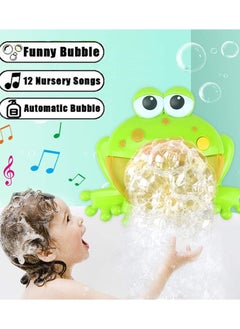 ORiTi Frog Bubble Maker for Bath, Foam Blower Bubbling Making Machine, Nursery Rhyme Musical Bathtub Toy  - Image 3