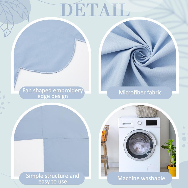 Hahafelt Blue Scalloped Crib Skirt 28"x 52" with 14" Drop Pleated Dust Ruffle with Split Corners for Baby Boys Girls Soft 4-Sided Crib Bed Skirt Nursery Standard Toddler Bedding - Image 3