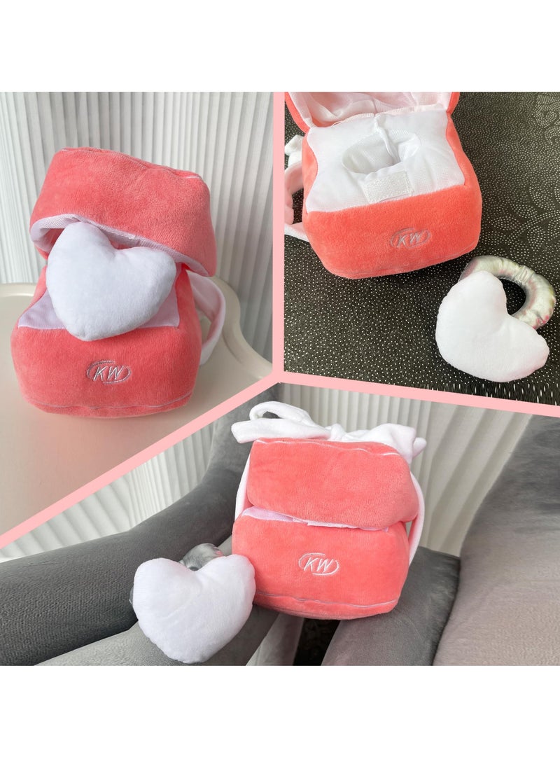 SYOSI Plush Ring Box Toy Funny Gifts Couples Ideas Hide Surprise Oversized Ring Sets Plush Couple Ring Surprise Gift Machine Washable Love Ring Case Pink  - Image 4