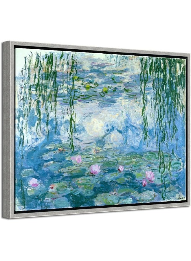 Wieco Art Water Lilies by Claude Monet Paintings Reproduction Canvas Prints Giclee Artwork for Wall DecorModern Canvas Wall Art for Home and office Decoration - Image 3
