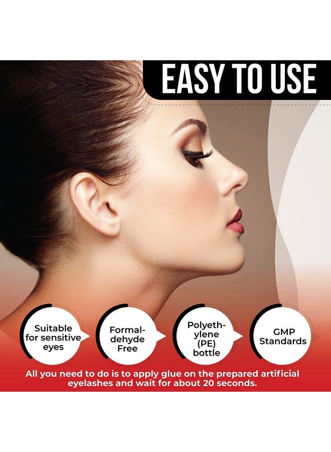 NOON'S UP Eyelash Glue (Black)Super Strong Hold Eyelash Adhesive Waterproof Eyelash Glue Hypoallergenic Lash Glue For Sensitive Eyes Black Eyelash Glue That Blends Naturally (0.14 Fl. Oz.) - Image 5