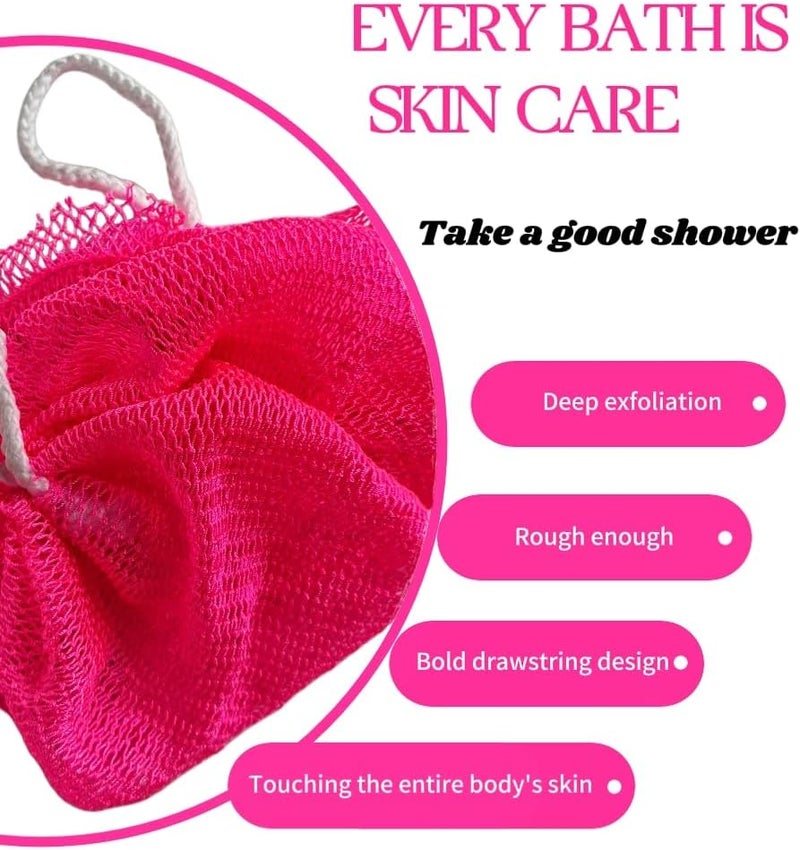 SPMKTBOZAI إسفنجة الشبكة الأفريقية الأصلية لتقشير الجسم، إسفنجة استحمام، فرشاة ظهر، قماش غسيل للاستحمام مع حقيبة سفر، مقشر حقيقي أفريقي، ملحقات العناية بالجسم للاستحمام - Image 2