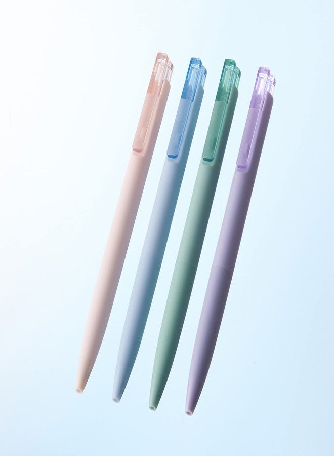 KaCo K7 Retractable Gel Ink Pens Set 4 Pieces All Black Ink, 0.5mm Fine Point Vibrant Colors Barrels - Image 2