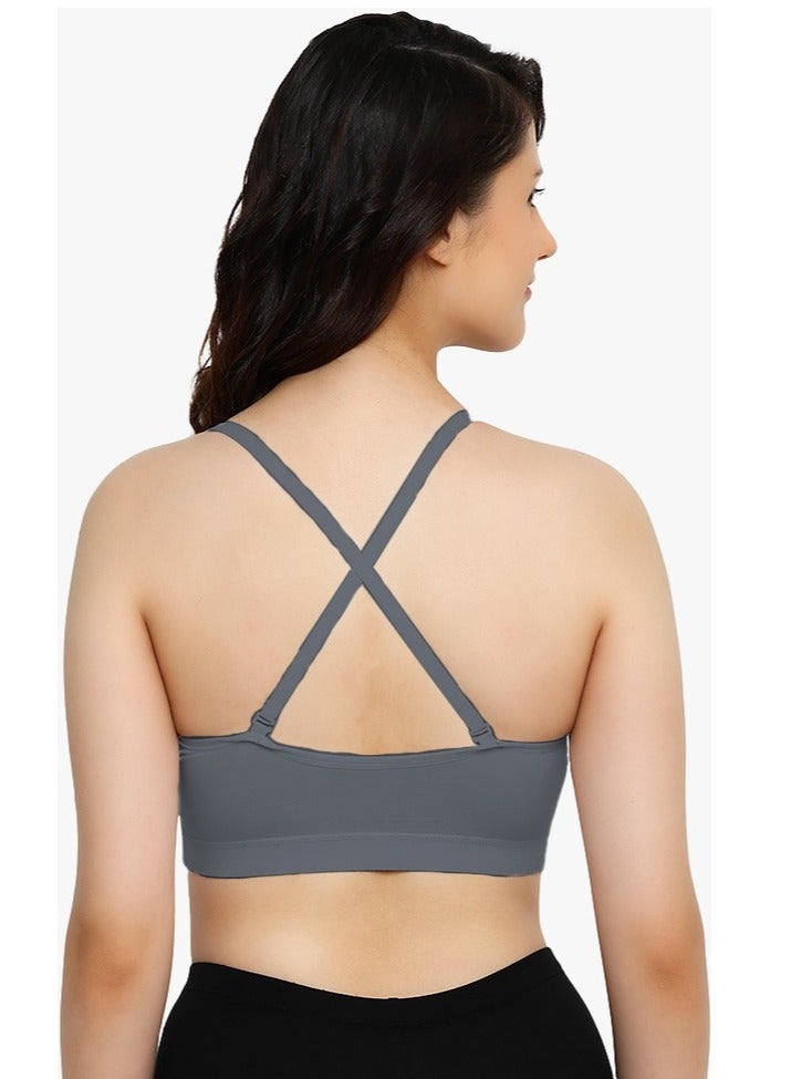 راجني حمالة صدر نسائية للبنات والمراهقات مصنوعة من الليكرا فائقة النعومة ومسامية وقابلة للإزالة وأكواب مصبوبة وتغطية كاملة وسهلة الارتداء، عبوة من قطعتين - Image 3