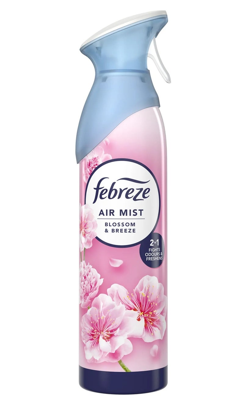Febreze Air Mist Blossom & Breeze 185ml Air Freshener Spray, Long Lasting Floral Fragrance, Odor Eliminator Spray, Water Based Formula, Natural Propellant Home Bathroom Bedroom Office Freshener - Image 1