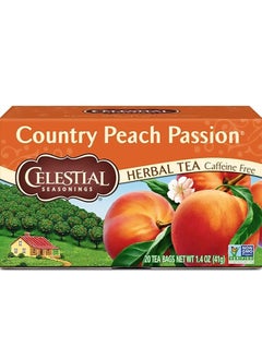 CELESTIAL SEASONINGS شاي أعشاب خالي من الكافيين بنكهة الخوخ الريفي 20 كيس شاي  - Image 1