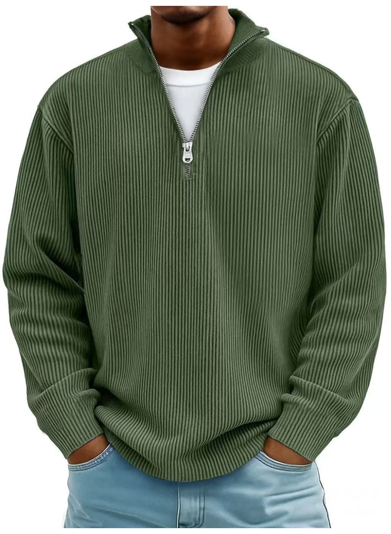 Half-Zip Collared Sweatshirt: Achieve a Comfortable Relaxed Style - Image 1
