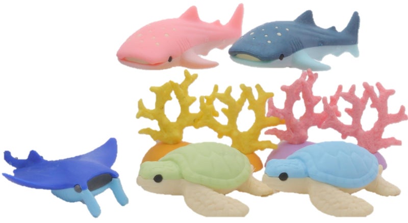 Iwako Deep Sea Animals Turtle Shark Stingray Coral Reef Japanese Erasers - Image 2
