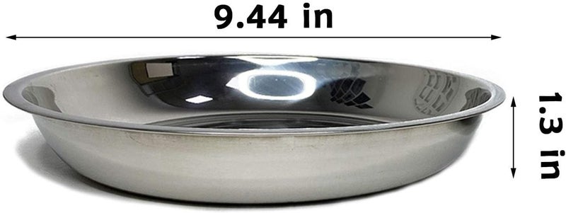 Kathson Stainless Steel Whisker Relief Cat Bowl, 4 pcs Shallow and Wide Bowls, Pet Cat & Dog Feeding Large Dishes Fits with Elevated Stands Pet Bowl Stand (9.44 Inch Dia.) - Image 2