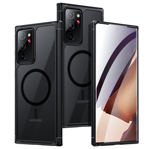Guizzcg for Samsung Galaxy Note 20 Ultra Magnetic Case - [Compatible with Magsafe Accessory][Military Drop Protection] Soft TPU Bumper + Translucent Matte Back Cover for Note 20 Ultra, Matte Black - Image 1