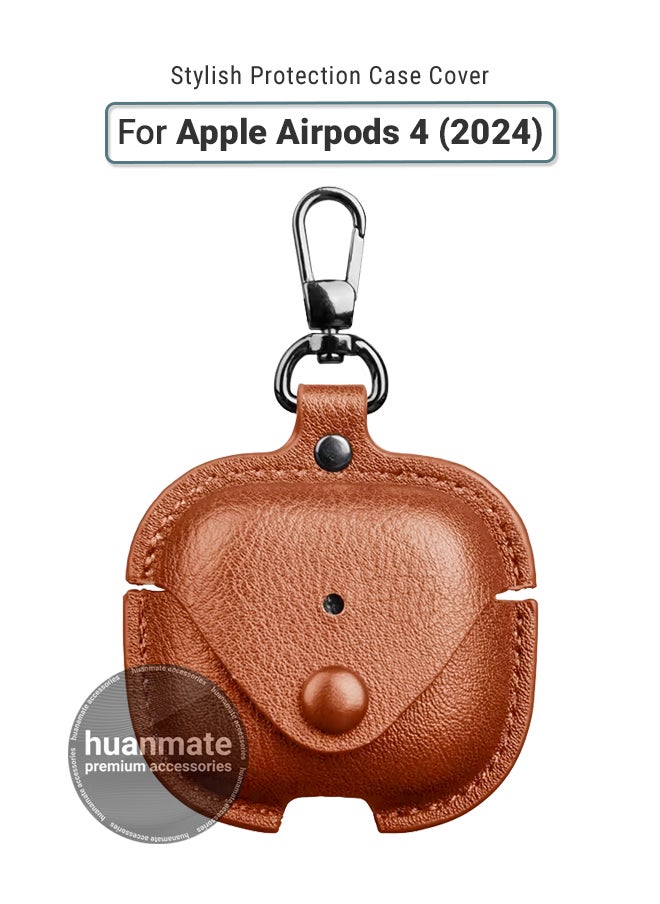 huanmate - Apple AirPods 4 Shockproof Protection Case Cover - Brown - Lightweight, Stylish Design, Accurate Cut-outs - Easy to Install & Remove - Durable Shield for Your Apple AirPods 4 - Image 1