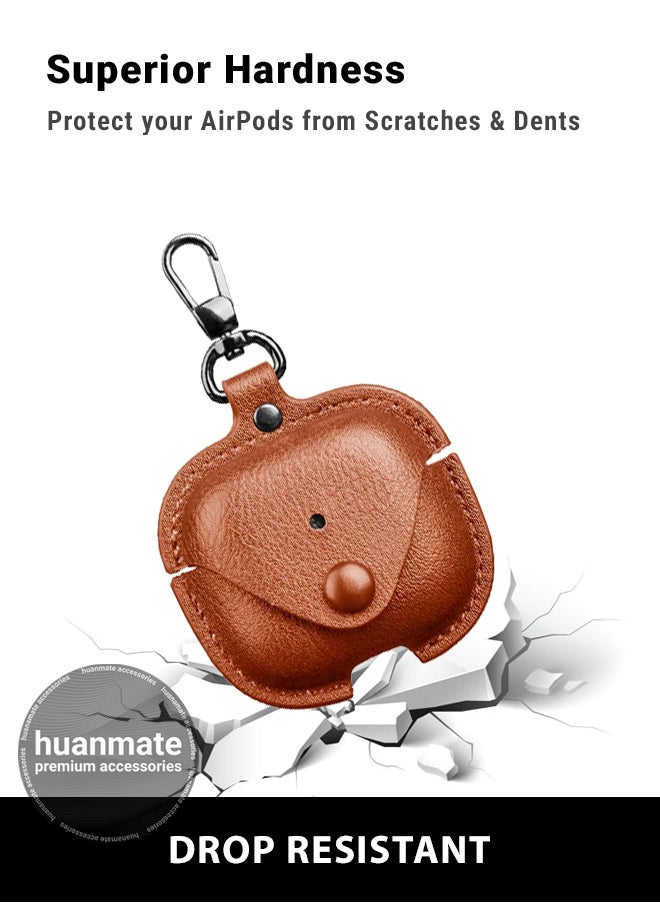 huanmate - Apple AirPods 4 Shockproof Protection Case Cover - Brown - Lightweight, Stylish Design, Accurate Cut-outs - Easy to Install & Remove - Durable Shield for Your Apple AirPods 4 - Image 1