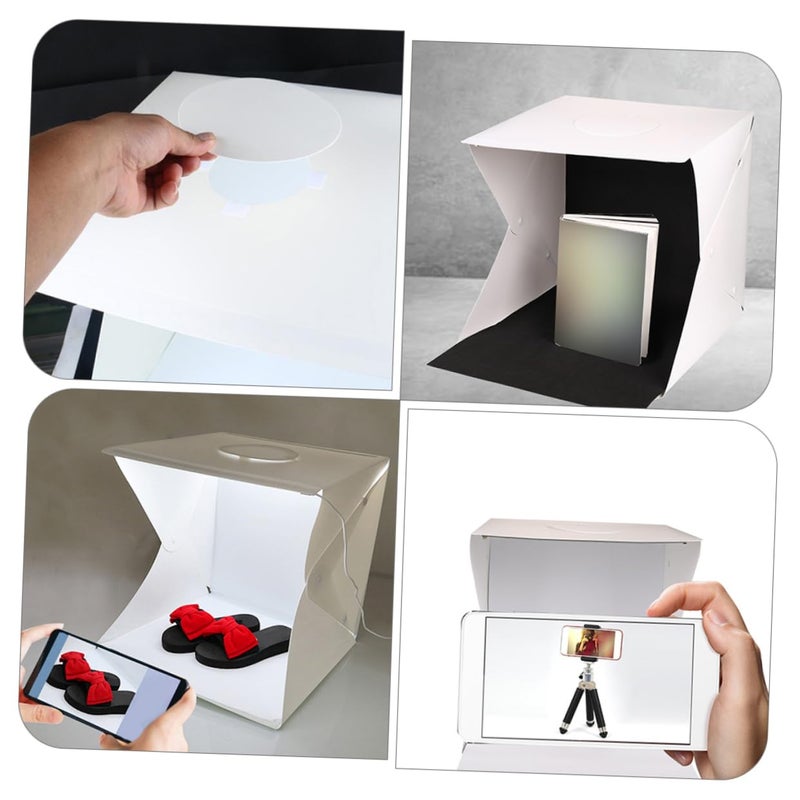 VILLCASE 30 سم صندوق تصوير محمول قابل للطي مع إضاءة LED لتصوير المنتجات - Image 4