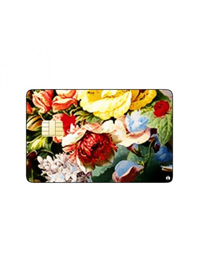 RKN PRINTED BANK CARD STICKER Beautiful Colorful Flowers Drawing - Image 2