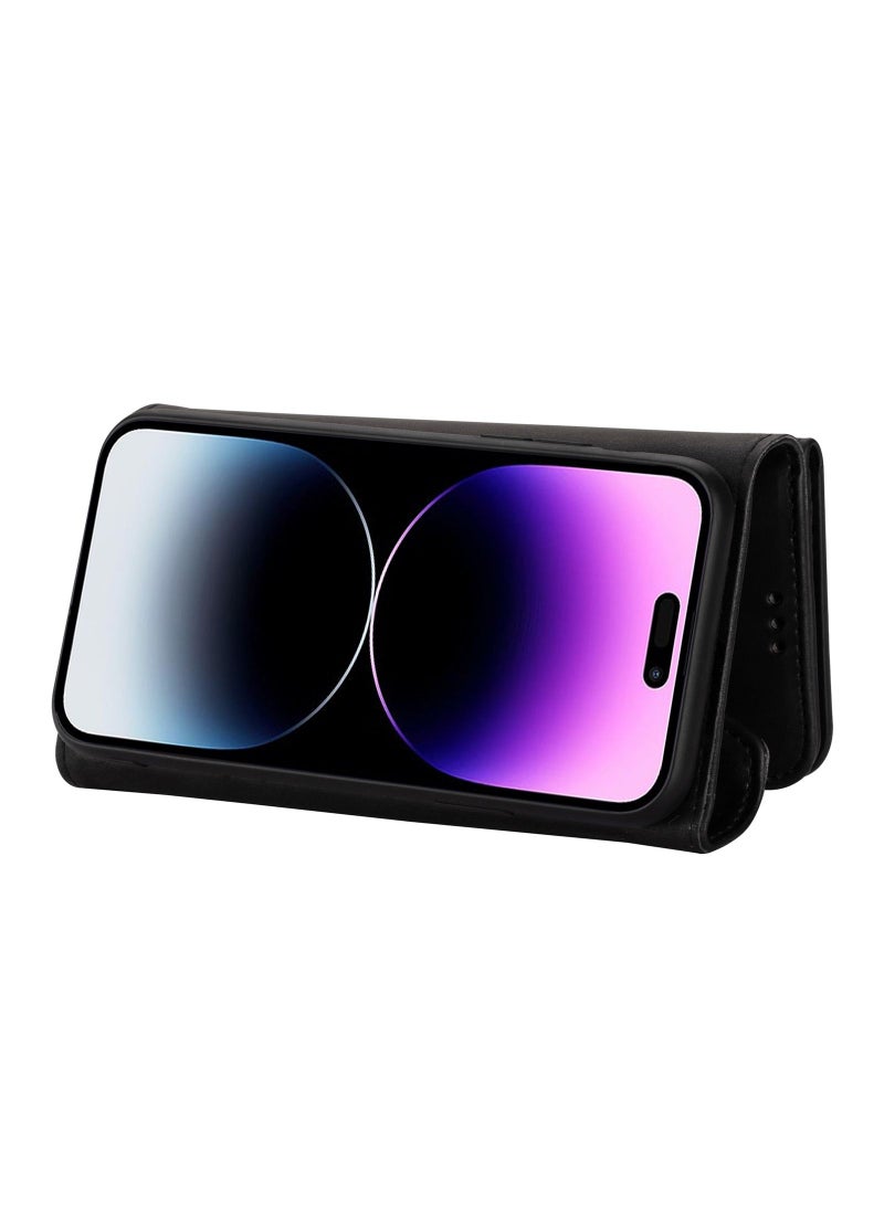 Suteni Flip Cover Leather Protective Hidden Card Slots Phone Case for iPhone - Image 2