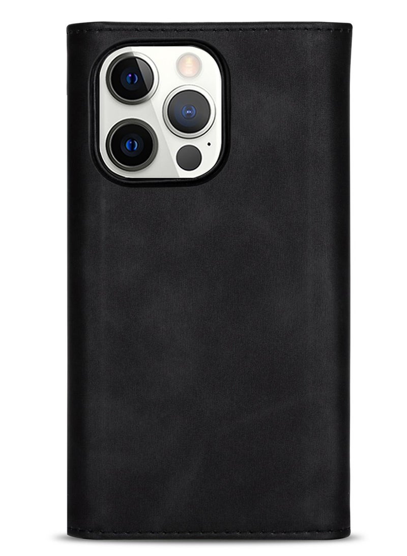 Suteni Flip Cover Leather Protective Hidden Card Slots Phone Case for iPhone - Image 1