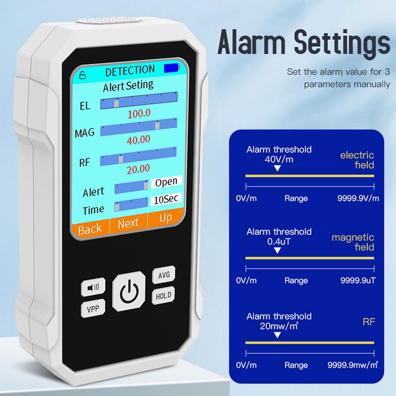 3in1 Multifunctional Electric Field Magnetic Field RF Radiation Detector Handheld Electromagnetic Radiation Tester EMF Meter Portable Radio Frequency Detect Meter - Image 5