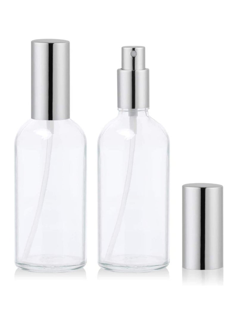 Excefore Perfume Atomizer Fine Mist Spray Mini Spray Bottles Refillable Travel Cleaning Makeup Bottles with 1 Pcs Funnels Container Pocket Size Sprayer Set - 100ml 2 Pack  - Image 1