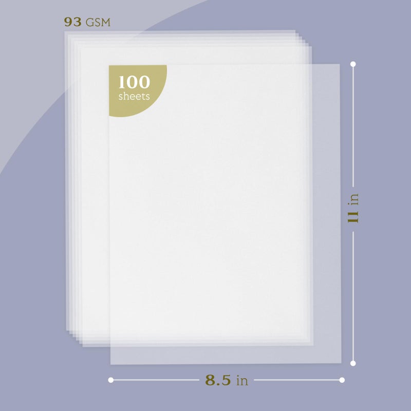 Goefun Translucent Vellum Paper 8.5 x 11, Goefun 100 Sheets Vellum Tracing Paper Printable for Invitations, Card Overlays, Belly Bands, DIYs, Sketching, Drawing - Image 2