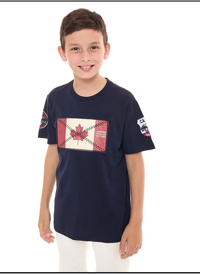 victor and jane T-shirt for Boys  (6-12 Years) Short sleeve - Navy