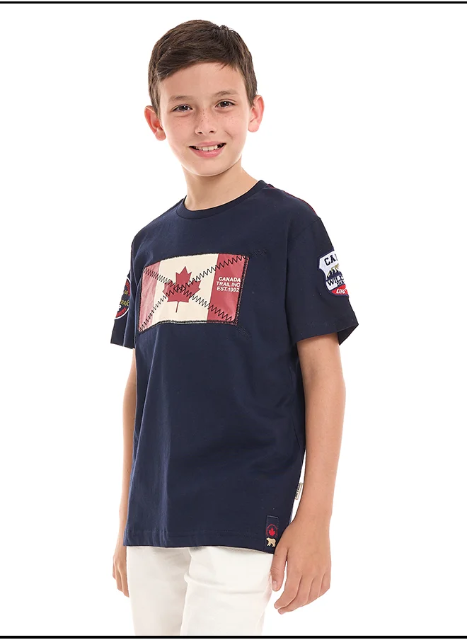 victor and jane T-shirt for Boys  (6-12 Years) Short sleeve - Navy