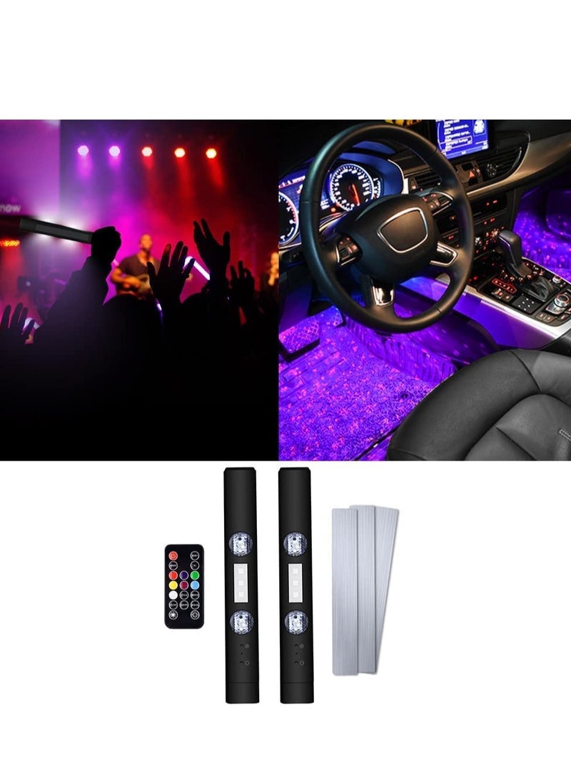 KASTWAVE RGB Wireless LED Lights, Rechargeable Car Interior Ambient Lighting Accessories, Voice-Activated Underdash Lighting Kits with Remote, Sync to Music, and Universal Fit - Image 1