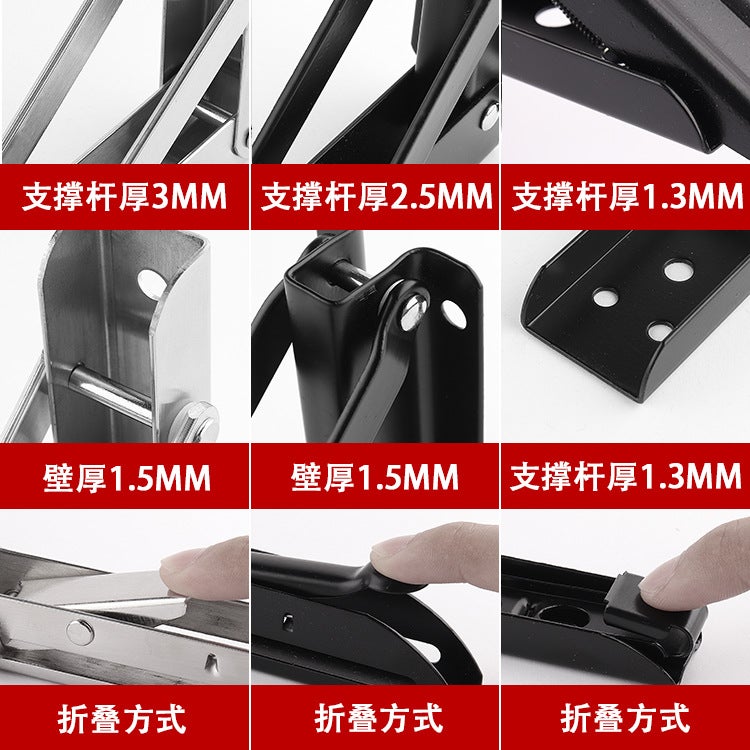 Firewood Stove Stainless Steel Spring Folding Bracket Moveable Triangle Bracket Wall Partition Bracket Layered Bracket - Image 4