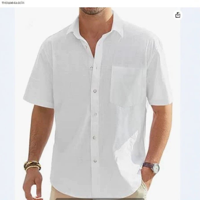 Men's Casual Button Down Short Sleeve Shirt 2026 - Image 1