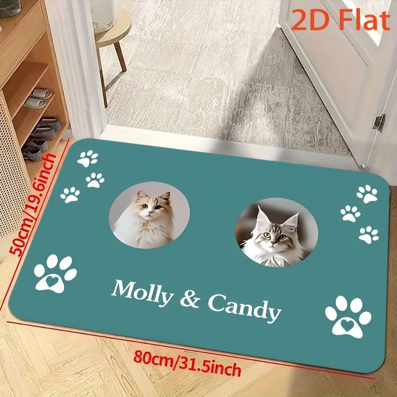Personalized Pet Photo Rug 80x120cm Non Slip Washable Custom Text Gift - Image 5