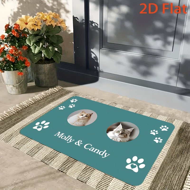 Personalized Pet Photo Rug 80x120cm Non Slip Washable Custom Text Gift - Image 4
