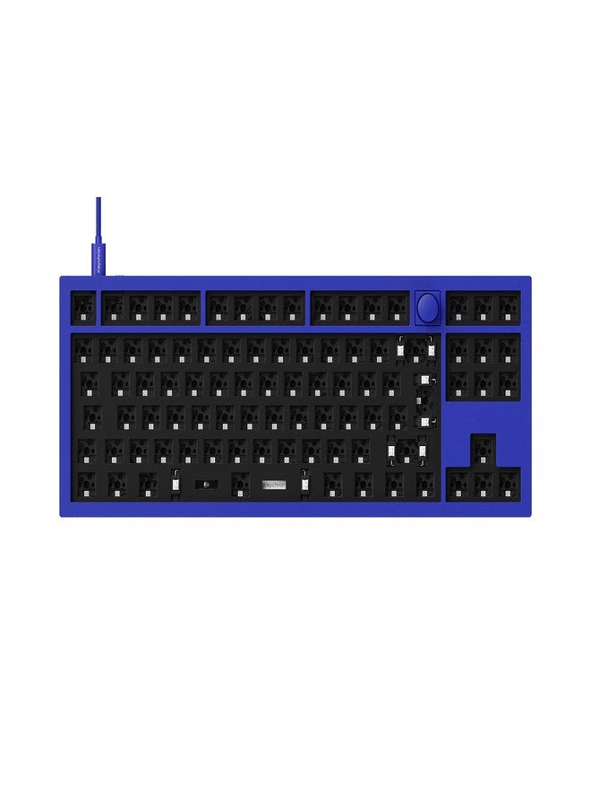 Keychron Q3 Barebone Kit ISO EU Knob Version, QMK/VIA Wired Custom Mechanical Keyboard, Full Aluminum Hot-swappable Tenkeyless Layout Double-Gasket DIY, Programmable Macro for Mac Windows Linux - Blue - Image 1