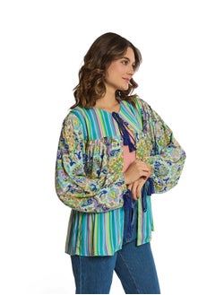 Premoda كيمونو قصير فيسكوز فاخر مع كشكش  - Image 2