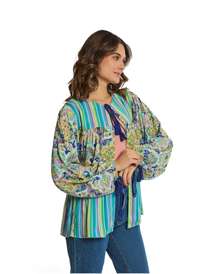 Premoda Fancy Viscose Short Kimono With Ruffle  - Image 2