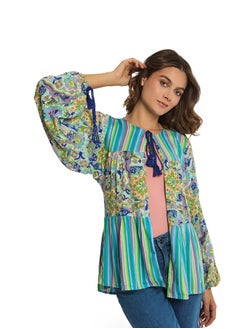 Premoda كيمونو قصير فيسكوز فاخر مع كشكش  - Image 3
