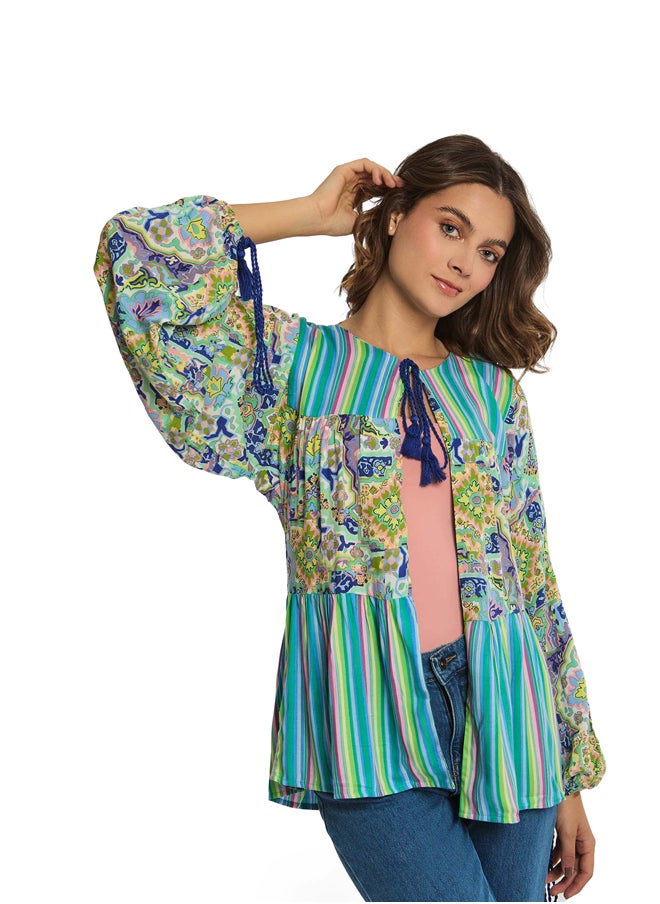 Premoda Fancy Viscose Short Kimono With Ruffle  - Image 3