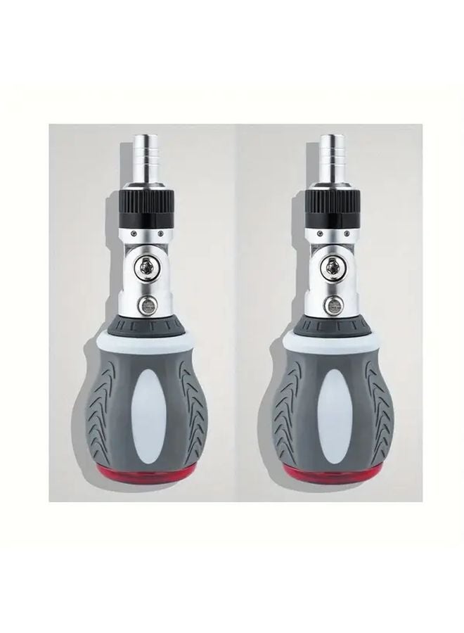 مجموعة مفك براغي عالمية ذات مقبض دوار متعدد الزوايا، قطعتان، أداة سريعة ثنائية الاتجاه - Image 1