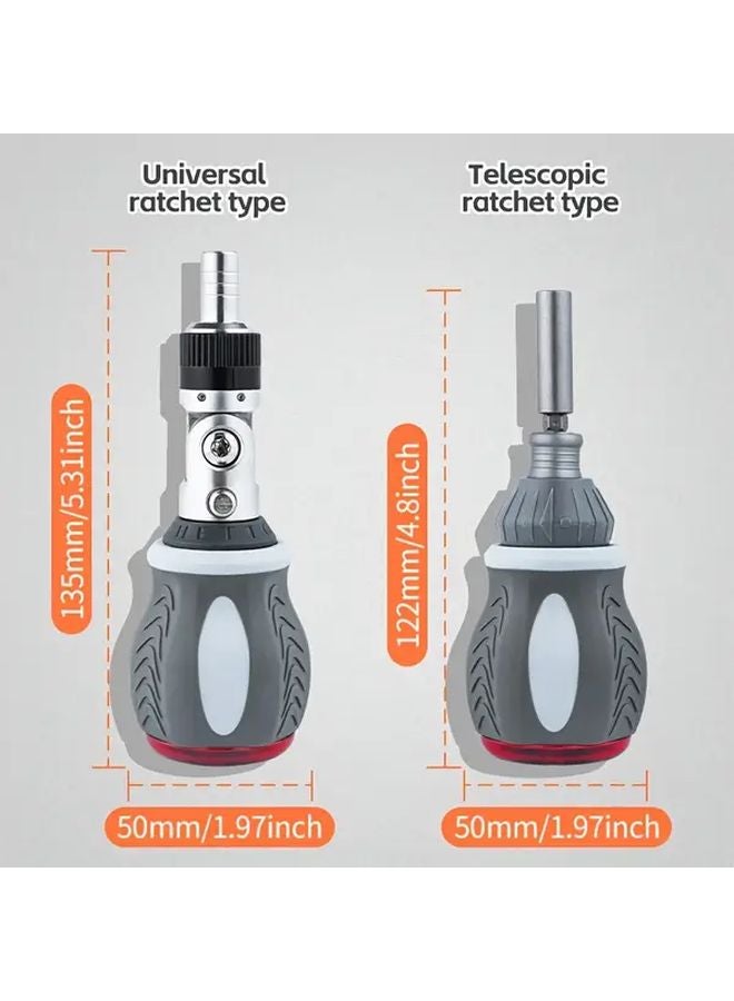 مجموعة مفك براغي عالمية ذات مقبض دوار متعدد الزوايا، قطعتان، أداة سريعة ثنائية الاتجاه - Image 3