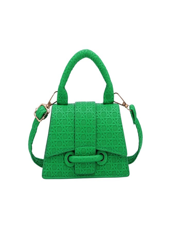 Ayliss Micro Mini Crossbody Handbag Women's Purse Clutch Cute Mini Trendy Bag Top Handle PU Leather Shoulder Bag (Green) - Image 1