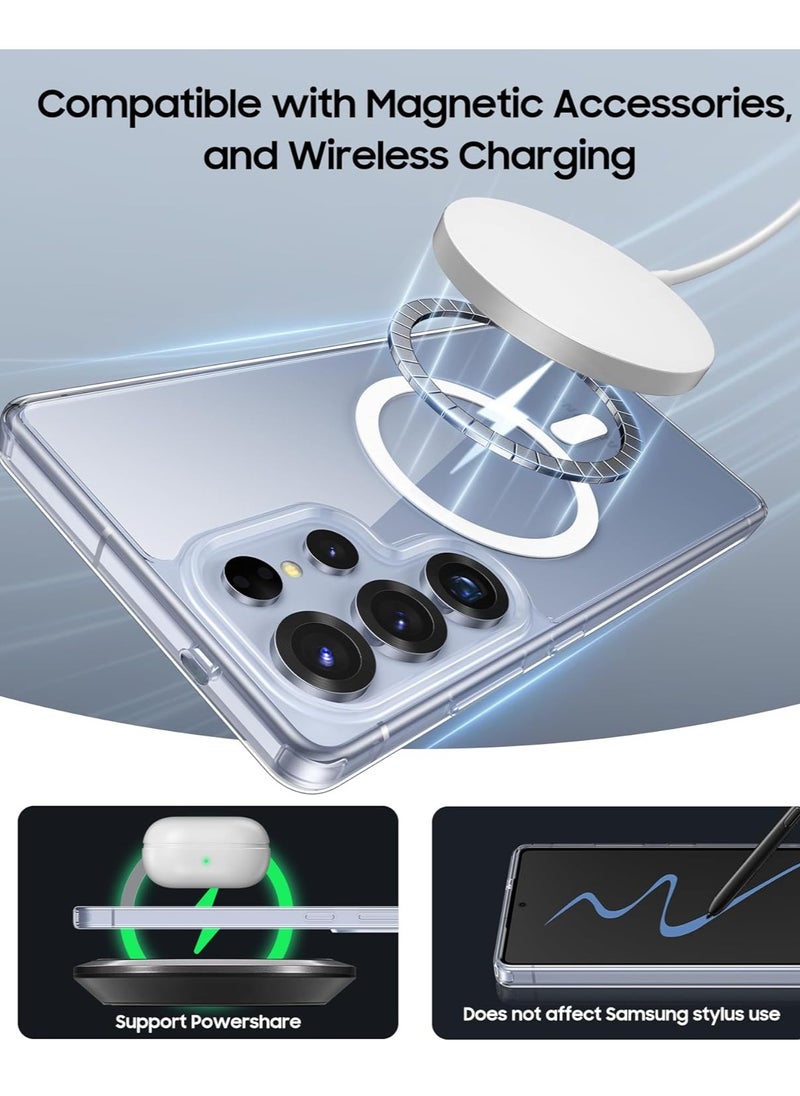 YoYoTech Samsung S25 Ultra Magsafe Case 2025 [Upgraded Build in N52 Magnets] Slim Thin Magnetic Cover Anti Yellowing Anti Scratch Hard Back Crystal Clear  - Image 3