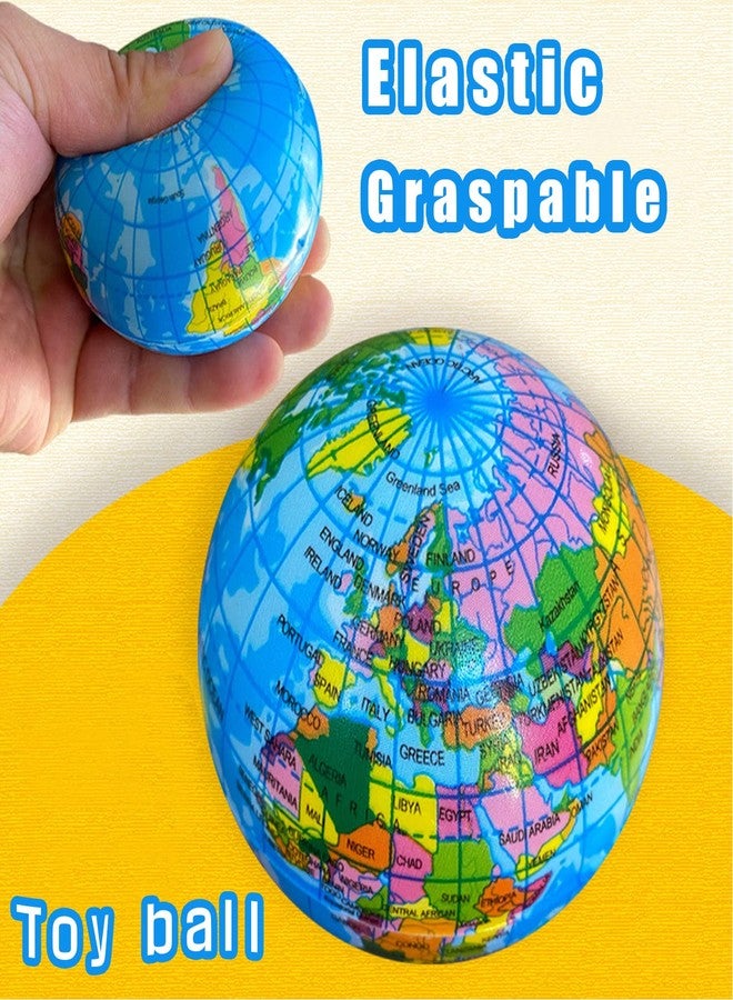 Baaxxango Globe Squeeze Balls,2.5 inch Earth Stress Relief Balls,Soft Foam Stress Ball Toy for Finger Exercise,School or Office Party Favors,24 Pcs - Image 4