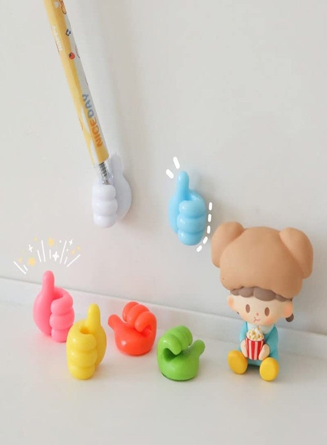 TEZURTH 5 Pc Silicone Thumb Wall Stick-on Hook Multipurpose Car Adhesive Cable Wire Clip Key Hanger Holder for Hanging Hangers Bedroom & Kitchen Accessories Items - BZ0937 - Image 2