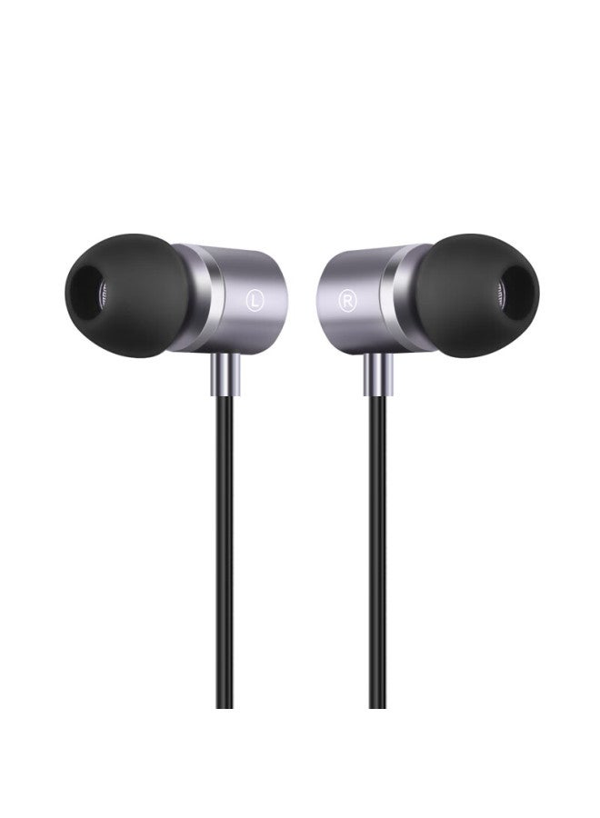 Newmine Mx660 Type-c Earphones With Wire Control Wired Music Phone Digital Earphones Type-c Version In-ear Metal Stereo Heavy Bass Flat Cable Adaptation Iron Grey - Image 2