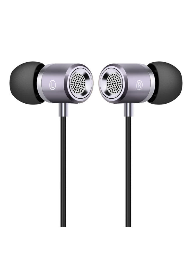 Newmine Mx660 Type-c Earphones With Wire Control Wired Music Phone Digital Earphones Type-c Version In-ear Metal Stereo Heavy Bass Flat Cable Adaptation Iron Grey - Image 1