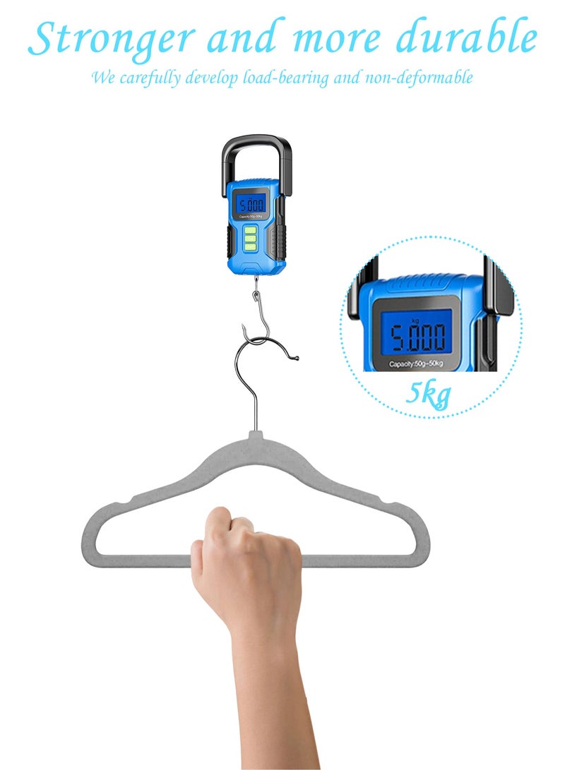 Rightsure Baby Clothes Hanger, Children's Velvet Hanger with 360 Degree Rotating Hook, Grooved Shoulder Design for Children's Clothes, Sturdy and Durable 30 Pack - Image 4