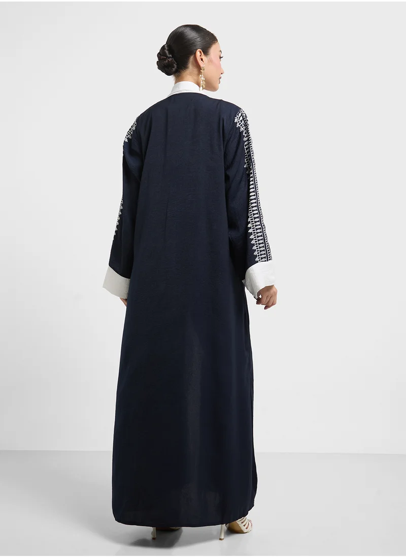 hayas closet Embroidered Abaya with Sheila
