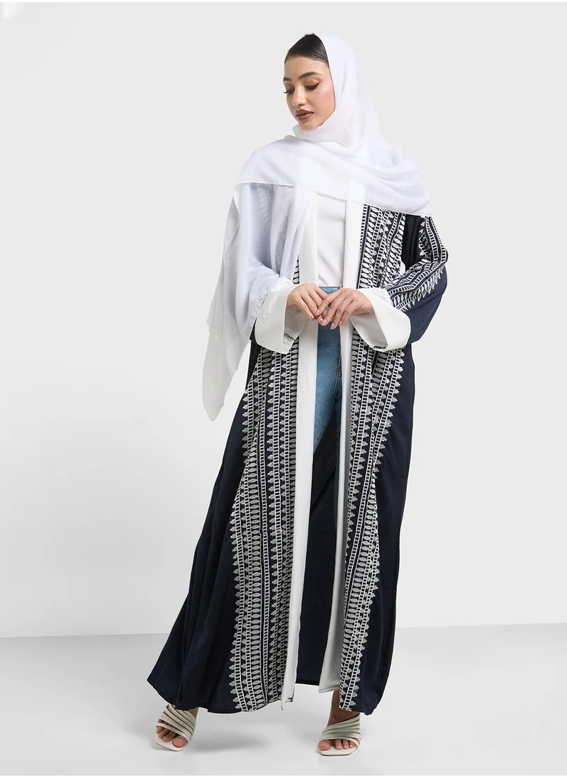 hayas closet Embroidered Abaya with Sheila