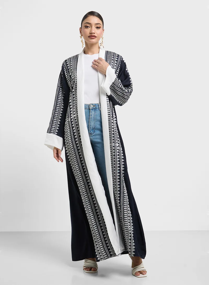 hayas closet Embroidered Abaya with Sheila