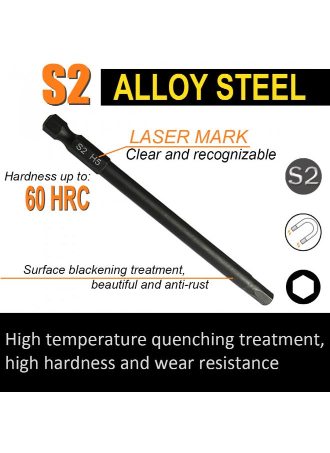 PTSLKHN Hex Head Allen Wrench Drill Bit Set (10pc Metric), PTSLKHN, Upgraded 1/4" Quick Release Shank Magnetic 100mm Long Hex Bits Set.  - Image 2